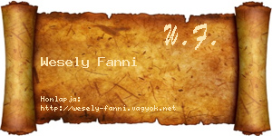 Wesely Fanni névjegykártya